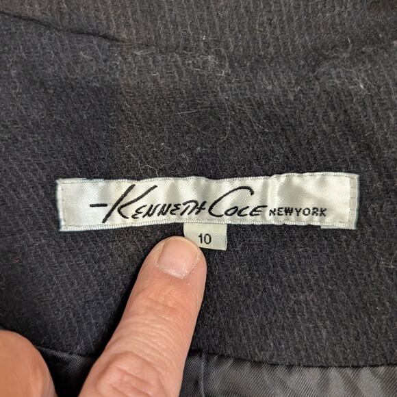 Kenneth Cole Wool Blend Overcoat Black Size 10 - Picture 5 of 16